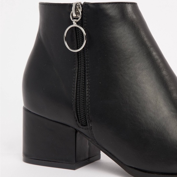 London Rebel Side Zip Heeled Ankle Boots - Picture 3 of 7